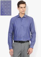 Code by Lifestyle Blue Printed Formal Shirt