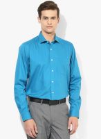 Code by Lifestyle Blue Solid Formal Shirt