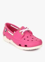 Crocs Beach Line Boat Shoe Lace Gs Pink Loafers