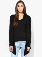 De Moza Black Solid Shrug