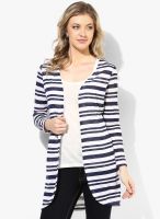 Fame Forever By Lifestyle Navy Striped Shrug