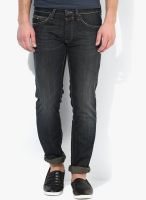 Gas Dark Grey Low Rise Slim Fit Jeans