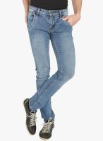 Globus Blue Mid Rise Regular Fit Jeans