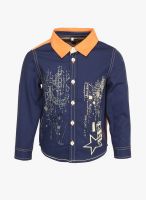 Happy Face Navy Blue Casual Shirt