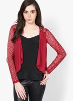 Harpa Maroon Embroidered Shrug