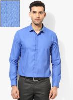 Independence Blue Striped Slim Fit Formal Shirt