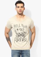 Jack & Jones Beige V Neck T Shirt