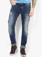 Jack & Jones Blue Mid Rise Skinny Fit Jeans (Ben)