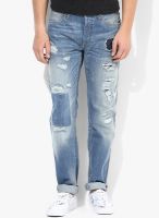 Jack & Jones Blue Mid Rise Slim Fit Jeans