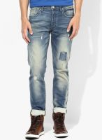 Jack & Jones Blue Mid Rise Slim Fit Jeans (Glenn)