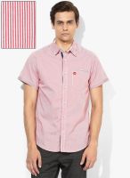 Jack & Jones Red Striped Casual Shirt