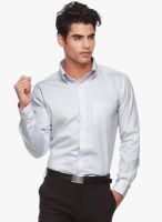 Jogur Blue Solid Regular Fit Formal Shirt