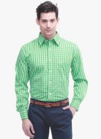 Jogur Green Checked Regular Fit Formal Shirt