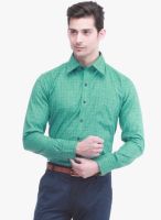 Jogur Green Checked Regular Fit Formal Shirt