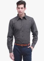 Jogur Grey Solid Regular Fit Formal Shirt