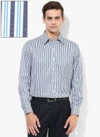 John Players Blue Stripes Regular Formal Shirt