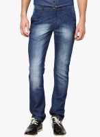 John Players Blue Washed Slim Fit Jeans