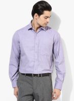 John Players Purple Solid Slim Fit Formal Shirt