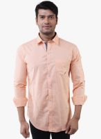 Lee Marc Orange Solid Regular Fit Casual Shirt