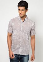 Mavango Grey Printed Casual Shirt