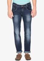 Mufti Blue Mid Rise Regular Fit Jeans