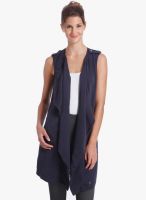 Only Navy Blue Solid Shrug