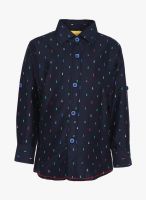 Playdate Navy Blue Casual Shirt