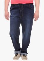 Pluss Navy Blue Low Rise Regular Fit Jeans