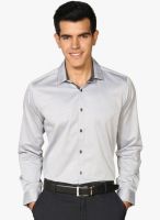 Provogue Grey Solid Slim Fit Formal Shirt
