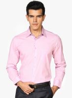 Provogue Pink Solid Regular Fit Formal Shirt