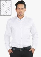 Provogue White Printed Slim Fit Formal Shirt