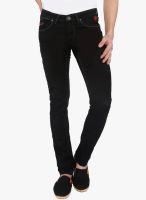 R&C Black Mid Rise Slim Fit Jeans