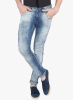 R&C Blue Mid Rise Slim Fit Jeans