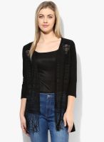 Raindrops Black Tazzle Polyknit Shrug