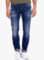 Rookies Blue Mid Rise Slim Fit Jeans