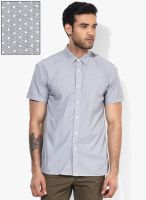 Selected Grey Printed Slim Fit Casual Shirt