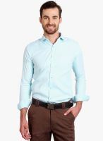 Solemio Aqua Blue Solid Slim Fit Formal Shirt