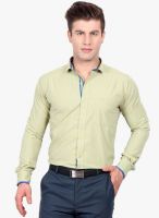 Solemio Green Solid Slim Fit Formal Shirt