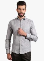 Solemio Grey Solid Slim Fit Formal Shirt