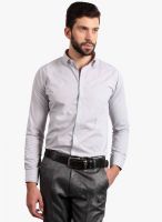 Solemio Grey Solid Slim Fit Formal Shirt