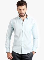 Solemio Light Blue Solid Slim Fit Formal Shirt