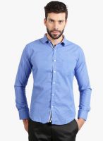 Solemio Light Blue Solid Slim Fit Formal Shirt