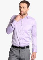 Solemio Purple Solid Slim Fit Formal Shirt