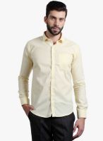 Solemio Yellow Solid Slim Fit Formal Shirt