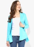 Ten On Ten Blue Solid Shrug