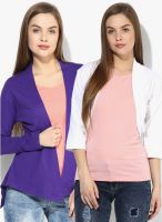 Ten On Ten Pack Of 2 Multicoloured Solid Shrugs