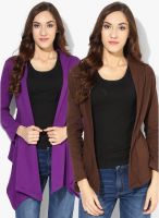 Ten On Ten Pack Of 2 Multicoloured Solid Shrugs