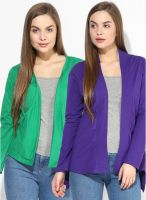 Ten On Ten Pack Of 2 Multicoloured Solid Shrugs