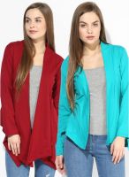 Ten On Ten Pack Of 2 Multicoloured Solid Shrugs