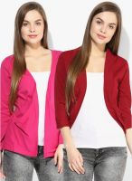 Ten On Ten Pack Of 2 Multicoloured Solid Shrugs